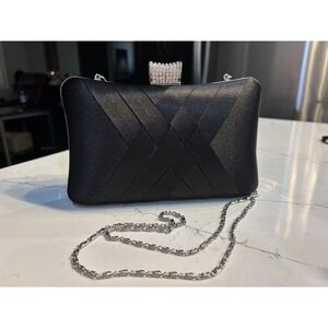 Fashion Ladies Day Clutch Bag Small Shoulder Handbags Holiday Black Glitter